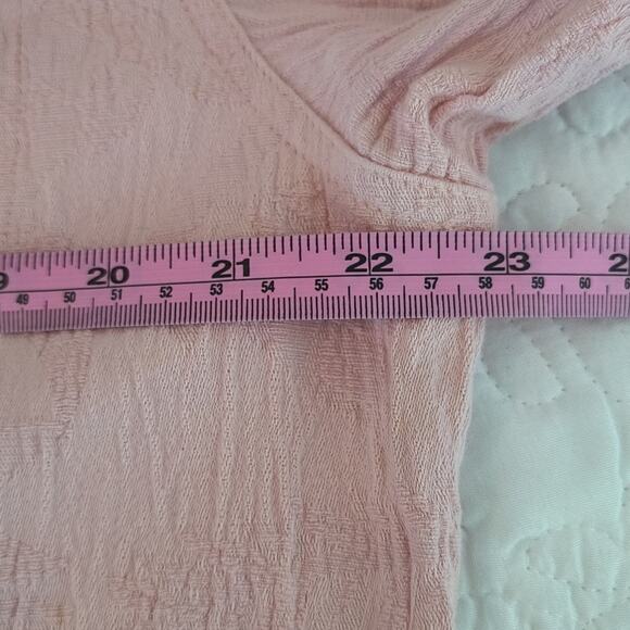 Chico's Blazer Women's Size 12 Pink Long sleeve Button Up Multi Pocket Crinkle - Picture 6 of 10